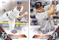 Detroit Tigers 2016 Topps OPENING DAY Series 10 Card Team Set with Justin Verlander, Miguel Cabrera and JD Martinez Future Stars Plus
