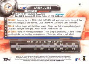 Aaron Judge 2017 Bowman Baseball Mint Rookie Card #32 made by Topps