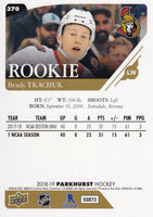 Ottawa Senators 2018 / 2019 Upper Deck PARKHURST Factory Sealed Team Set Featuring Brady Tkachuk Rookie Card #370
