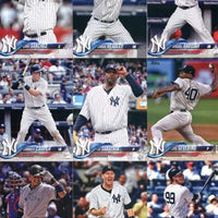 New York Yankees 2018 Topps Complete Mint Hand Collated 32 Card Team Set with 4 Different Aaron Judge 2nd Year Cards including his Future Stars All Star Rookie Cup Card