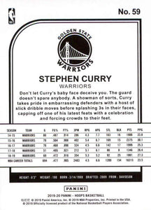 Stephen Curry 2019 2020 Panini Hoops Series Mint Card #59