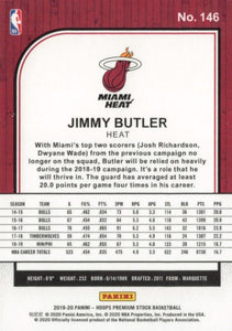 Jimmy Butler 2019 2020 Hoops Premium Stock Basketball Series Mint Card #146