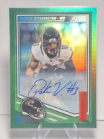 Parker Washington 2025 Panini Score Football Green Autographed Card #80
