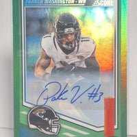 Parker Washington 2025 Panini Score Football Green Autographed Card #80