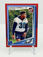 Jihaad Campbell 2025 Donruss Red Press Proof Mint Rated Rookie Card #343
