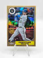 Christian Yelich 2022 Topps Chrome Baseball 35th Anniversary Series Mint Card #87BC-6
