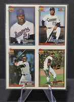 Sierra, Andrews, Burks, Roberts 1991 Topps Cracker Jack Panel Card
