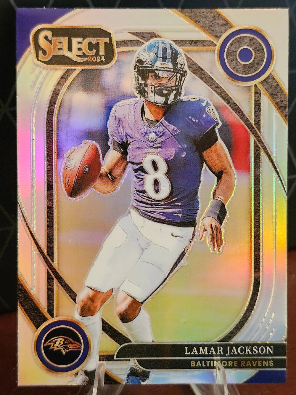 Lamar Jackson 2024 Panini Select Silver Prizm Series Mint Card #227