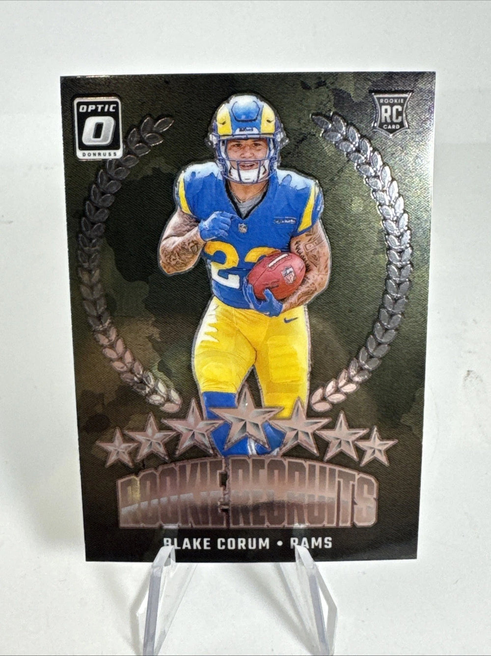 Blake Corum 2024 Panini Donruss Optic Rookie Recruits Series Mint Card #16
