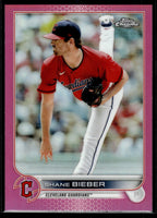 Shane Bieber 2022 Topps Chrome Pink Refractor Series Mint Card #208
