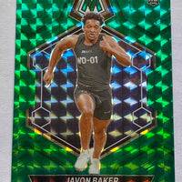 Javon Baker 2024 Panini Mosaic Prizm Mosaic Green Series Mint Rookie Card #380