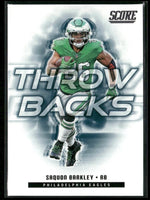 Saquon Barkley 2025 Score Throw Backs Series Mint Insert Card #1
