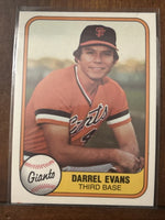 Darrell Evans 1981 Fleer ERROR Series Mint Card #436
