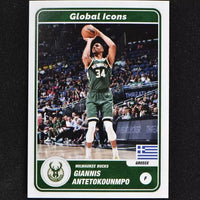 Giannis Antetokounmpo 2023 2024 Panini Global Icons Basketball Sticker Series Mint Card #62
