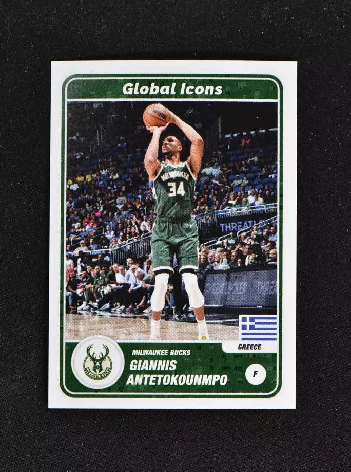 Giannis Antetokounmpo 2023 2024 Panini Global Icons Basketball Sticker Series Mint Card #62