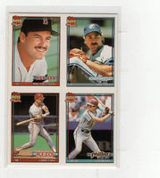 Hayes / Sabo / Stieb / Greenwell 1991 Topps Cracker Jack Panel Card
