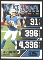 Justin Herbert 2021 Score Next Level Stats Series Mint Card #NL10
