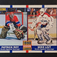 Patrick Roy 1990 1991 Score Season Leaders Card #354