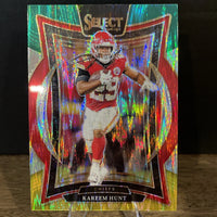 Kareem Hunt 2024 Panini Select Concourse Green Yellow Prizm Shock Series Mint Card #75