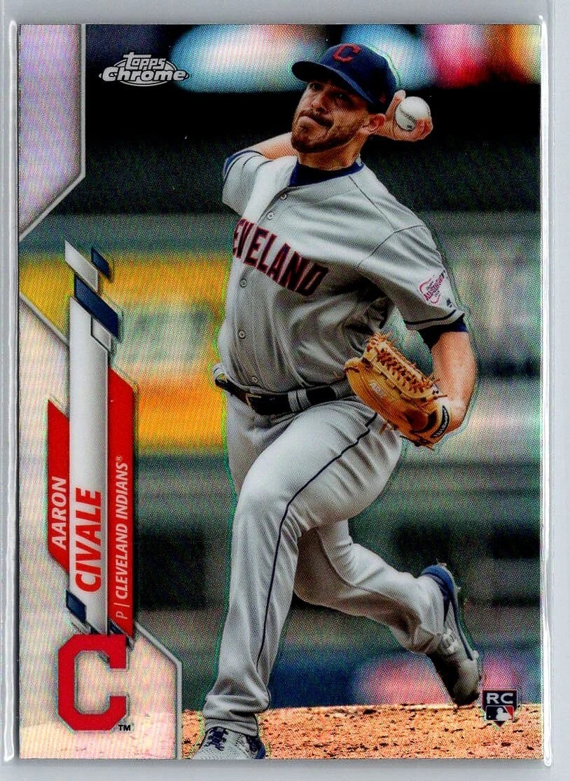 Aaron Civale 2020 Topps Chrome Refractor Series Rookie Card #143