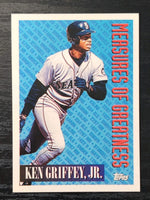 Ken Griffey 1994 Topps Measures of Greatness Series Mint Card #606
