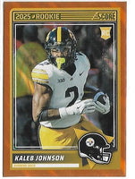 Kaleb Johnson 2025 Score Lava Mint Rookie Card #12  Only 799 Made
