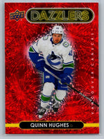 Quinn Hughes 2021 2022 Upper Deck Dazzlers Red Series Card #DZ-95
