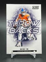 Bo Nix 2025 Score Throw Backs Series Mint Insert Card #6
