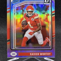 Xavier Worthy 2024 Panini Donruss Optic Rated Rookie Silver Holo Series Mint Card #300