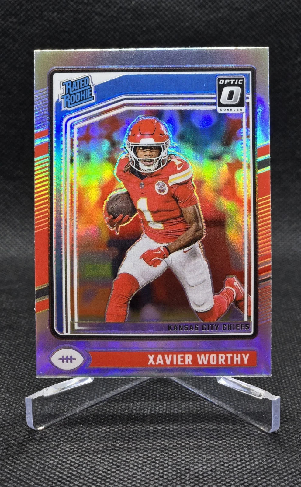 Xavier Worthy 2024 Panini Donruss Optic Rated Rookie Silver Holo Series Mint Card #300