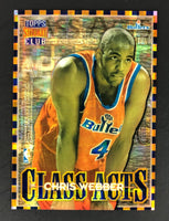 Chris Webber and Juwan Howard 1996 1997 Topps Stadium Club Class Acts ATOMIC Refractor Series Mint Card #CA 4
