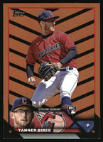 Tanner Bibee 2023 Topps Update Orange and Black Foil Series Mint Card #US107
