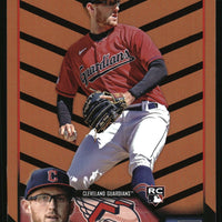 Tanner Bibee 2023 Topps Update Orange and Black Foil Series Mint Card #US107