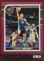 Jeremy Sochan 2024 2025 Hoops Purple Series Mint Card #167
