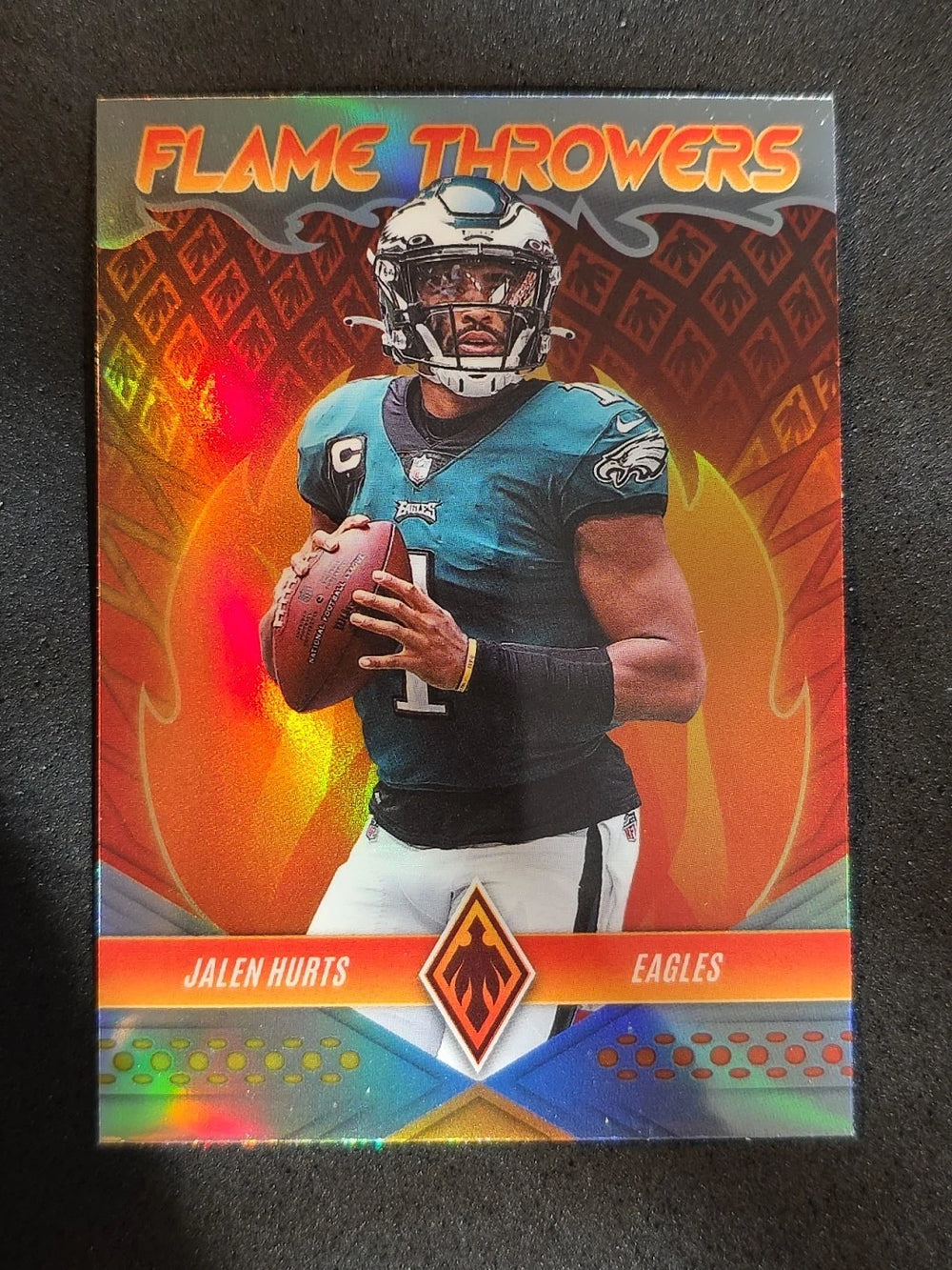 Jalen Hurts 2022 Panini Phoenix Flame Throwers Series Card #FT-18