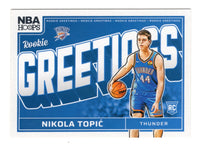 Nikola Topic 2024 2025 Panini Hoops Rookie Greetings Series Mint Rookie Card #20
