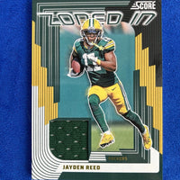 Jayden Reed 2025 Score Zoned In Jersey Card #ZON-JRD