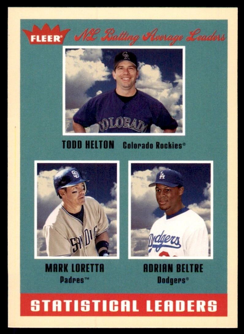 Todd Helton/Mark Loretta/Adrian Beltre 2005 Fleer Tradition Stat Leaders Series Mint Card #8