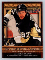 Sidney Crosby 2011 2012 Upper Deck Biography of a Season Series Card #BOS18
