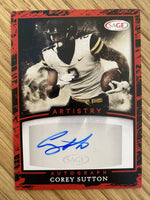 Corey Sutton 2022 Sage Artistry Red Autograph Card #A-CS5
