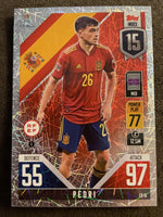 Pedri 2022 2023 Topps Match Attax 101 Road UEFA Silver Laser Series Mint Card #CD15
