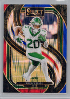 Breece Hall 2024 Panini Select Red & Blue Prizm Shock Series Mint Card #111
