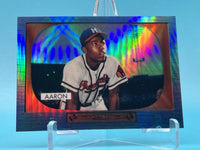 Hank Aaron 2013 Bowman Blue Sapphire Refractor Rookie Reprint Series Mint Card #179
