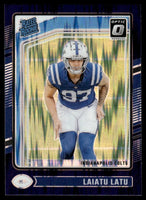 Laiatu Latu 2024 Donruss Optic Purple Shock Series Mint Rookie Card #267
