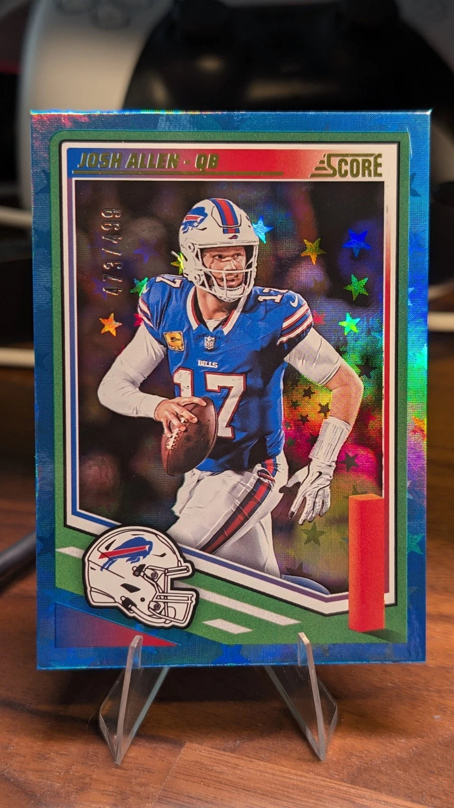 Josh Allen 2025 Score Blue Stars Mint Card #159  Only 499 Made