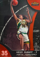 2007 2008 Topps Finest Basketball Complete Mint Basic 100 Card Set Featuring Kevin Durant Rookie Card #71 and Loaded with Stars and Hall of Famers
