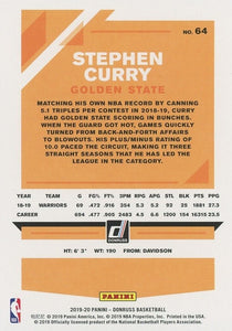 Stephen Curry 2019 2020 Donruss  Series Mint Card #64