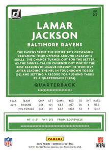 Baltimore Ravens 2020 Donruss Factory Sealed Team Set Featuring Lamar Jackson with J.K. Dobbins Rated Rookie card