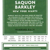 New York Giants 2020 Donruss Factory Sealed 11 Card Team Set with Saquon Barkley, Lawrence Taylor and Daniel Jones Plus