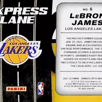 LeBron James 2021 2022 Donruss OPTIC Express Lane Series Mint Insert Card #6